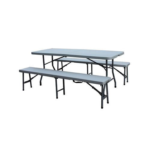 Ensemble table et bancs contemporain - FT 3633 - DRIGANI SRL - en métal / en plastique / d'extérieur