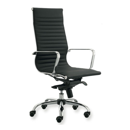 Fauteuil de direction contemporain - UF 558 A - DRIGANI SRL - en cuir / en métal chromé / à dossier haut