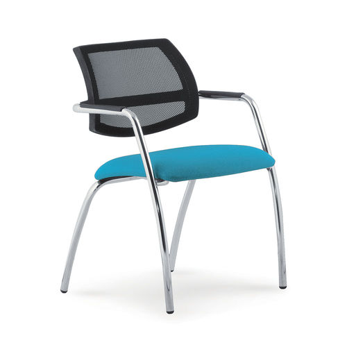 Chaise contemporaine - UF 133 - DRIGANI SRL - d'intérieur / en tissu / avec piètement en métal chromé