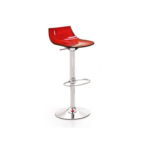 Tabouret de bar contemporain - SG 343 - DRIGANI SRL - en polycarbonate / avec piètement en acier chromé / piètement central