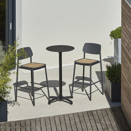 Chaise de bar contemporaine - NOA - DRIGANI SRL - de jardin / d'intérieur / en teck