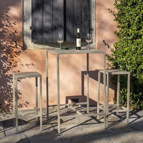 Table mange-debout contemporaine - BELLINI - DRIGANI SRL - en HPL / avec piètement en métal / rectangulaire