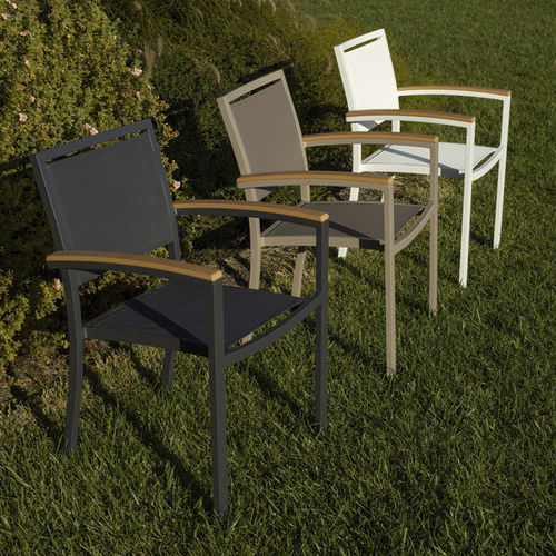 Fauteuil contemporain - CLUB - DRIGANI SRL - en teck / en aluminium / en aluminium
