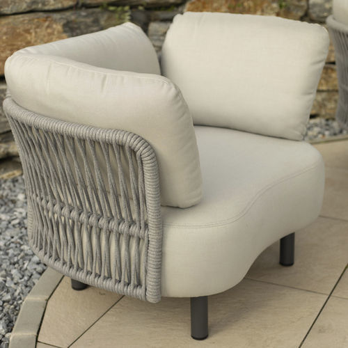 Fauteuil contemporain - MOON  - DRIGANI SRL - en cuir / en mousse / en aluminium