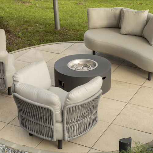 Brasero de jardin à gaz - DRIGANI SRL - aluminium / rond / noir