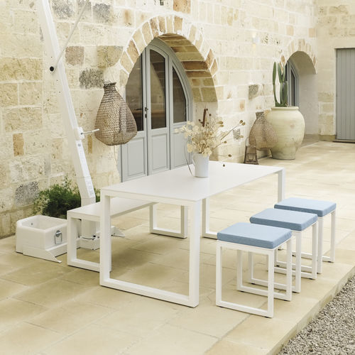 Table contemporaine - COMFORT - DRIGANI SRL - en aluminium / avec piètement en aluminium / rectangulaire