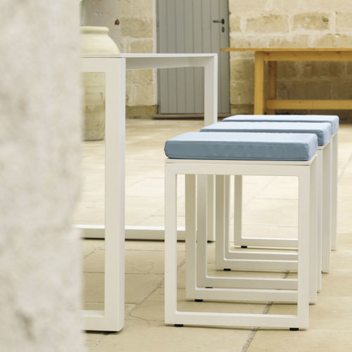 Tabouret contemporain - COMFORT S - DRIGANI SRL - en HPL / avec piètement en acier / avec coussin amovible