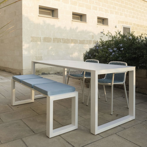 Banc de jardin contemporain - COMFORT P - DRIGANI SRL - en acier / en HPL / sans dossier