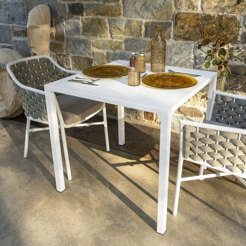 Table contemporaine - COSMOPOLITAN - DRIGANI SRL - en tôle / en HPL / avec piètement en métal