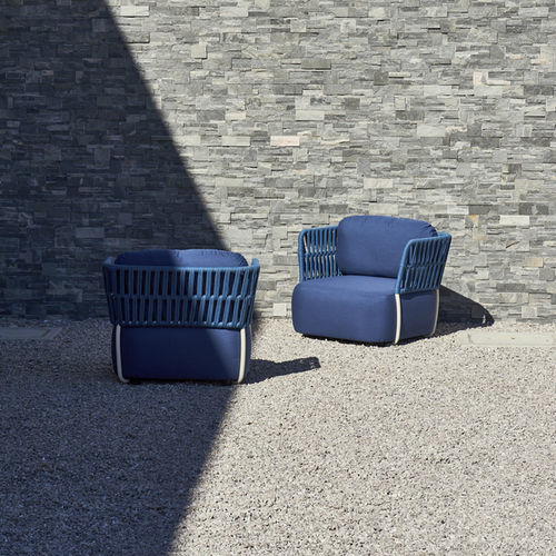 Fauteuil contemporain - SOFT ONE - DRIGANI SRL - en tissu / aluminium / en corde