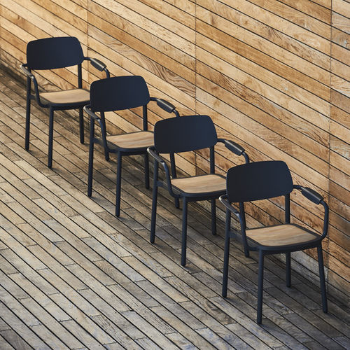 Chaise contemporaine - NOA - DRIGANI SRL - de jardin / d'intérieur / en teck