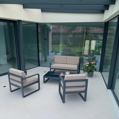Fauteuil minimaliste - STAR SET  - DRIGANI SRL - en tissu / en métal / avec coussin amovible