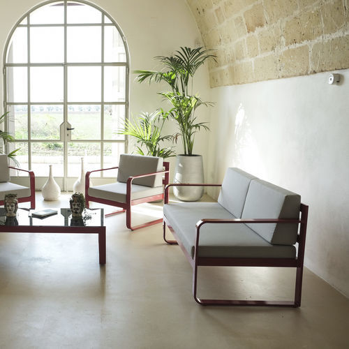 Canapé minimaliste - STAR SET   - DRIGANI SRL - en tissu / avec accoudoirs / avec coussin amovible