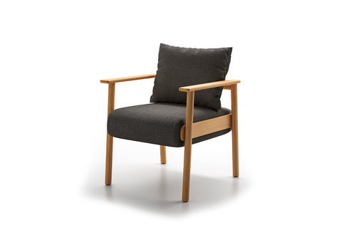 Fauteuil contemporain - Elio - DRIGANI SRL - en mousse / en Textilene® / en teck
