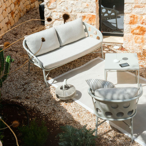 Canapé contemporain - BUBBLE - DRIGANI SRL - d'extérieur / en tissu / en aluminium