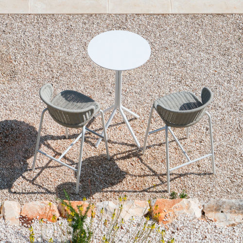 Chaise de bar contemporaine - BILBAO - DRIGANI SRL - d'extérieur / en aluminium / en corde