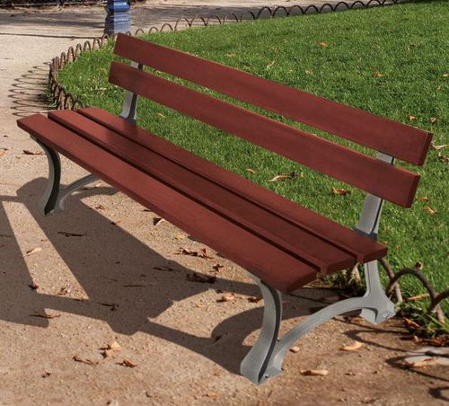 Banc de jardin contemporain - MORA - PROCITY - en acier / en bois de feuillus / en acajou