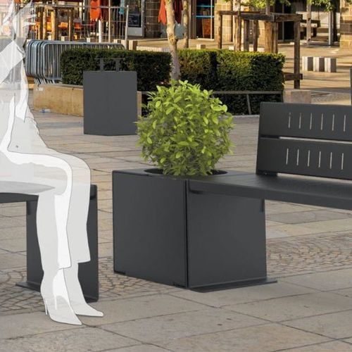 Jardinière en chêne - KUBE - PROCITY - en acajou / en acier galvanisé / en acier peint