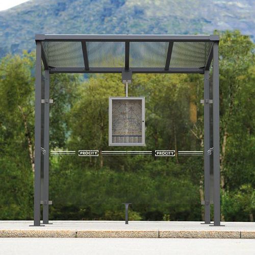 Abribus en verre - MILAN - PROCITY - en acier / aluminium / avec banc