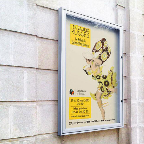 Vitrine d'affichage sur pieds hauts - CLASSIC - PROCITY - murale / d'extérieur / à LED