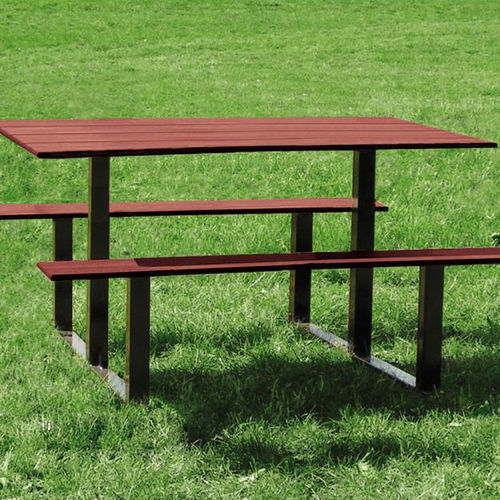 Table de pique-nique contemporaine - RIGA - PROCITY - en acajou / en HPL / avec piètement en acier galvanisé