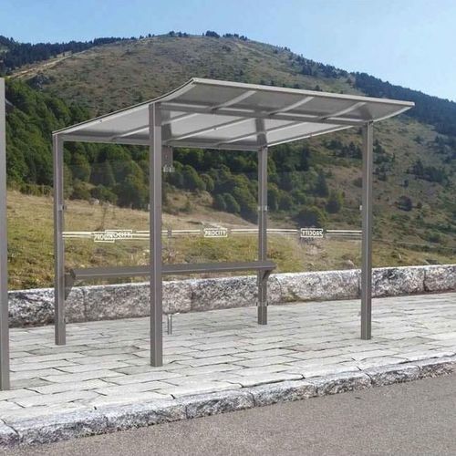 Abribus en verre - MODULO - PROCITY - en acier / en aluminium / toit en polycarbonate