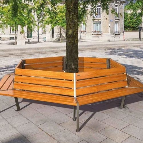 Corset d'arbre en bois - SILAOS® - PROCITY - en acier / avec banc public intégré