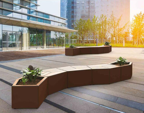 Banc public contemporain - CAIRO  - PROCITY - en tôle d'acier / en acier galvanisé / stratifié