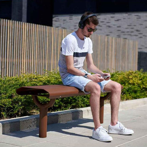 Banc public contemporain - OSLO - PROCITY - en acier galvanisé / en tôle d'acier / en acier peint