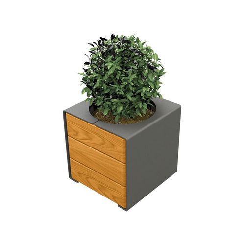Jardinière en acier - KUBE - PROCITY - en acier peint / en acajou / en bois teinté