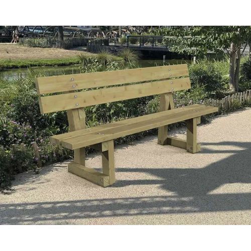 Banc public design minimaliste - PORTO - PROCITY - bois / avec dossier / d'extérieur