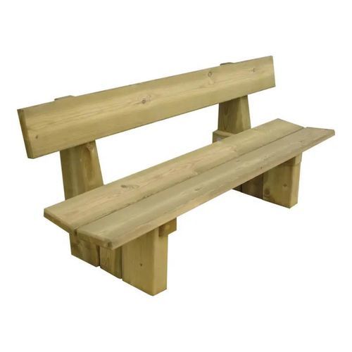 Banc public en pin - Lille - PROCITY - avec dossier / d'extérieur / pour université
