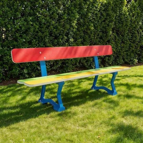 Banc public en acier peint - MORA JUNIOR - PROCITY - en HDPE / avec dossier / pour enfant