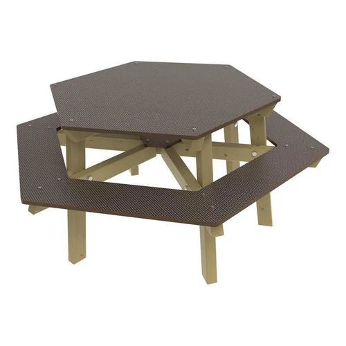Table de pique-nique contemporaine - Lyon Junior - PROCITY - en plastique recyclé / bois / hexagonale