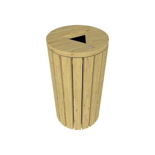 Poubelle en acier peint - GENÈVE - PROCITY - en acier laqué / en pin / en placage de bois