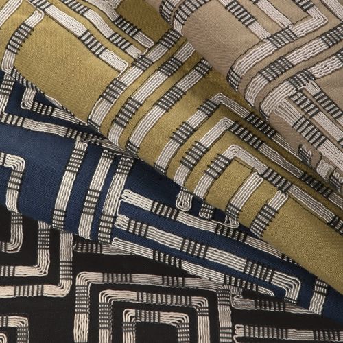 Tissu pour rideaux - CIRCUIT EMB  - Lee Jofa - à motif géométrique / en polyester / en coton
