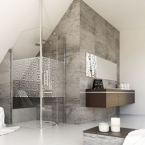 Paroi de douche battante - STUDIO BERLIN PURE - Hüppe - d'angle / partiellement encadrée