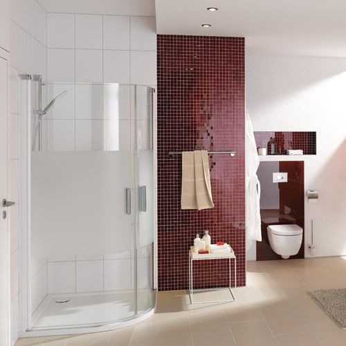 Paroi de douche battante - DESIGN ELEGANCE - Hüppe - courbée / d'angle