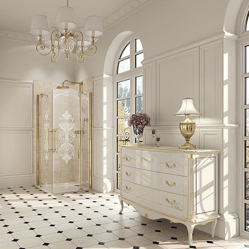 Paroi de douche battante - STUDIO VICTORIAN - Hüppe - d'angle