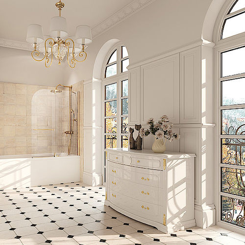 Pare-baignoire fixe - STUDIO VICTORIAN - Hüppe - sans cadre