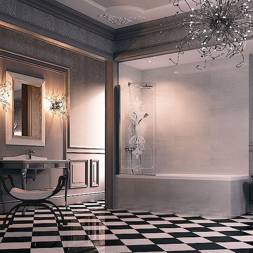 Pare-baignoire fixe - DESIGN VICTORIAN - Hüppe - sans cadre