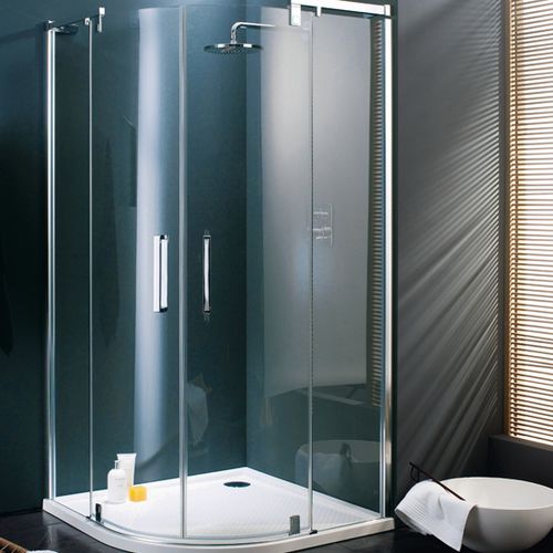 Paroi de douche battante - REFRESH PURE - Hüppe - courbée / d'angle