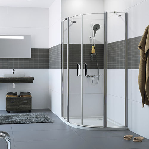 Paroi de douche battante - CLASSICS 2 - Hüppe - courbée / d'angle