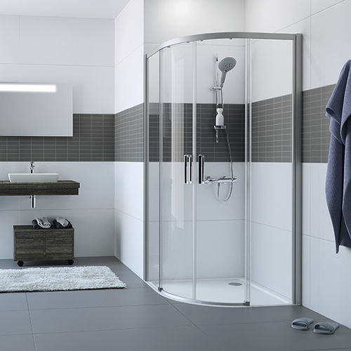 Paroi de douche coulissante - CLASSICS 2 EASYENTRY - Hüppe - courbée / d'angle