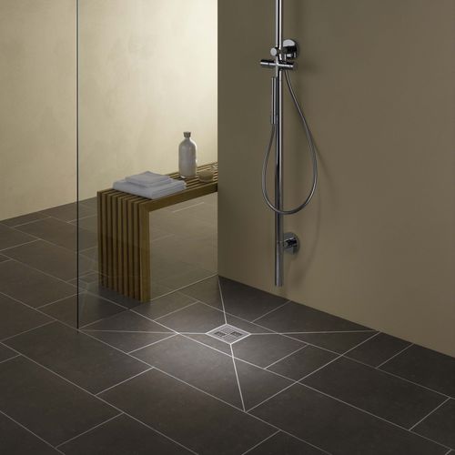 Receveur de douche carré - PORESTA® BF 95 - Poresta systems - à carreler / à fleur de sol / extra plat