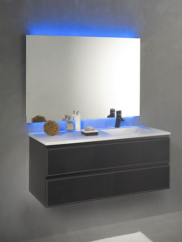 Meuble vasque suspendu - LOFT & BATH 120 CM - KRAMER - en bois / contemporain / avec miroir