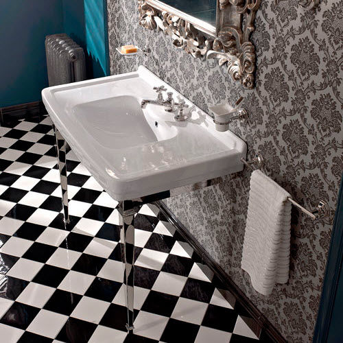 Vasque sur pied - 5700 + N703 - Sbordoni - en céramique / avec miroir ajustable / rectangulaire