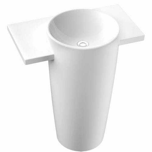 Vasque sur pied - FEBE S - Marmorin - en céramique / avec miroir ajustable / ronde