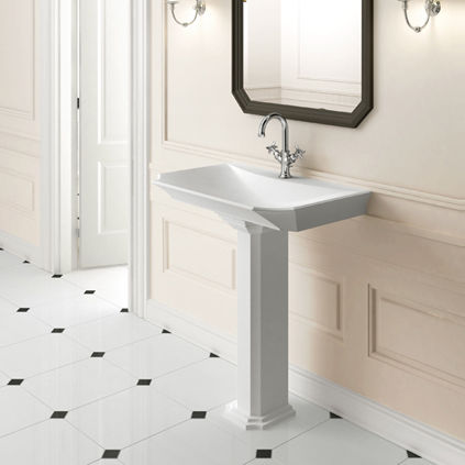 Vasque sur pied - LA DONNA S - Marmorin - en céramique / avec miroir ajustable / classique