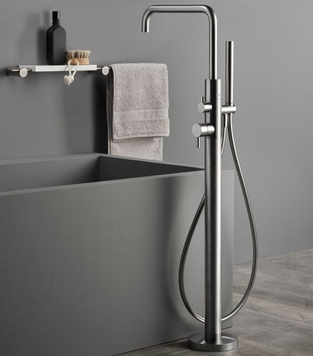 Mitigeur de baignoire - PR52DA201IX - Ritmonio Rubinetterie Srl - au sol / en laiton brossé / d'intérieur